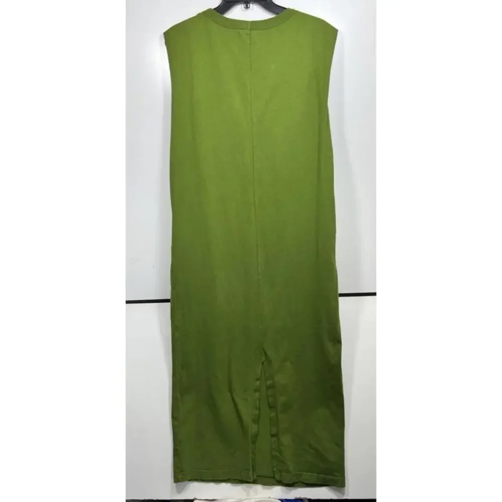 VELVET By Graham & Spencer Cotton Sleeveless Midi Dress Size Small Grass Green - Picture 6 of 9